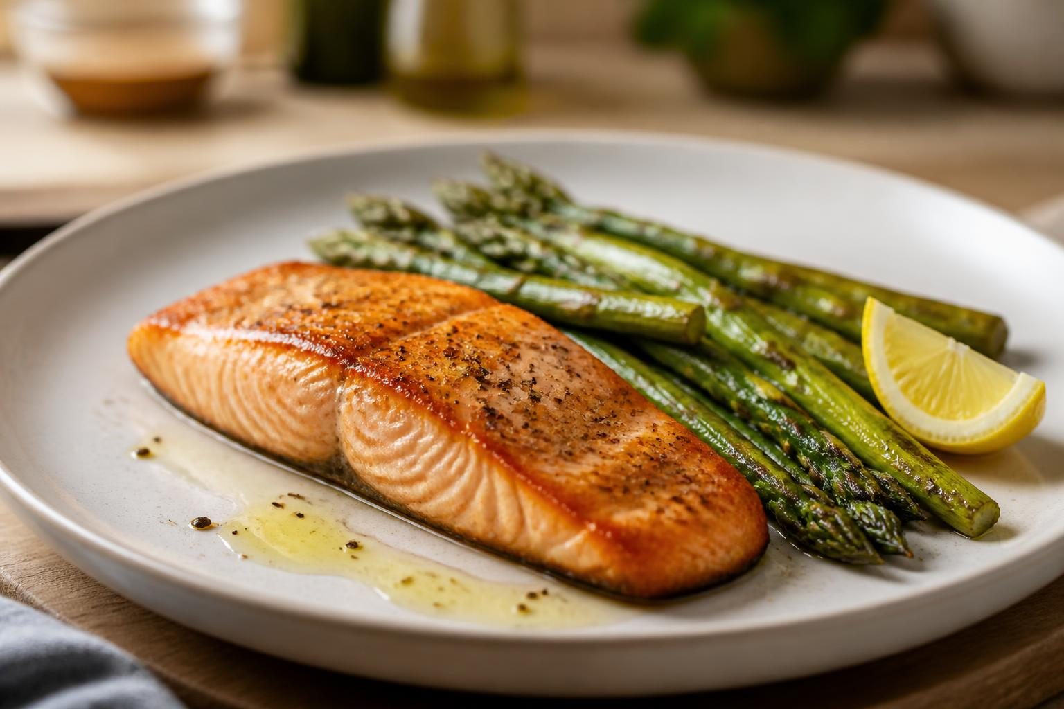 Salmon a la Plancha con Espárragos